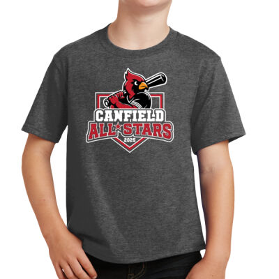 11U Canfield All-Stars Dark Heather Grey Youth Tee Alternate Design Thumbnail